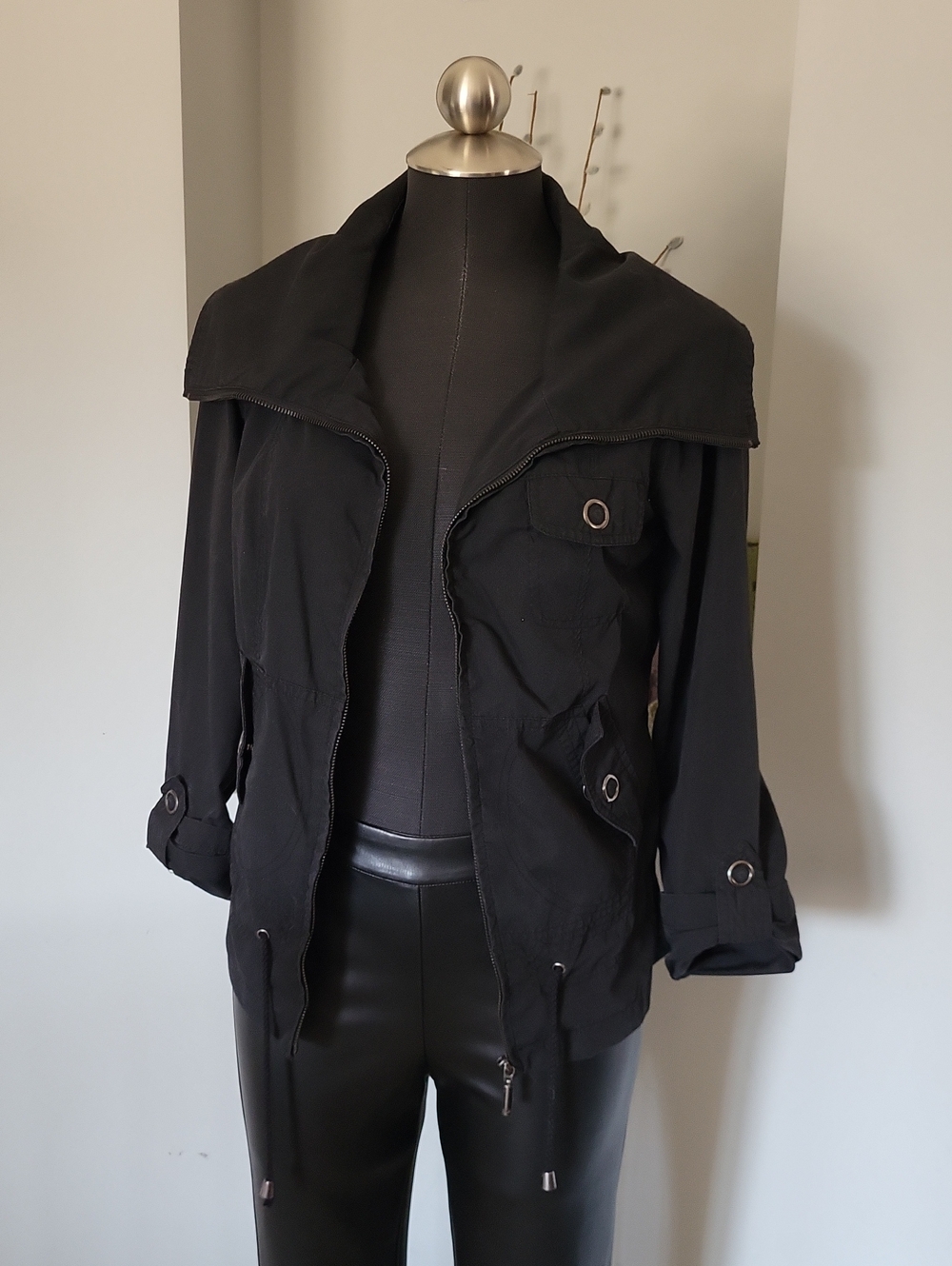 Majora Black Lightweight Utility Jacket Women size Small